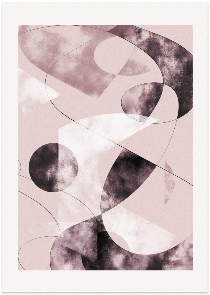 Art Prints of Shapes Shatters Red