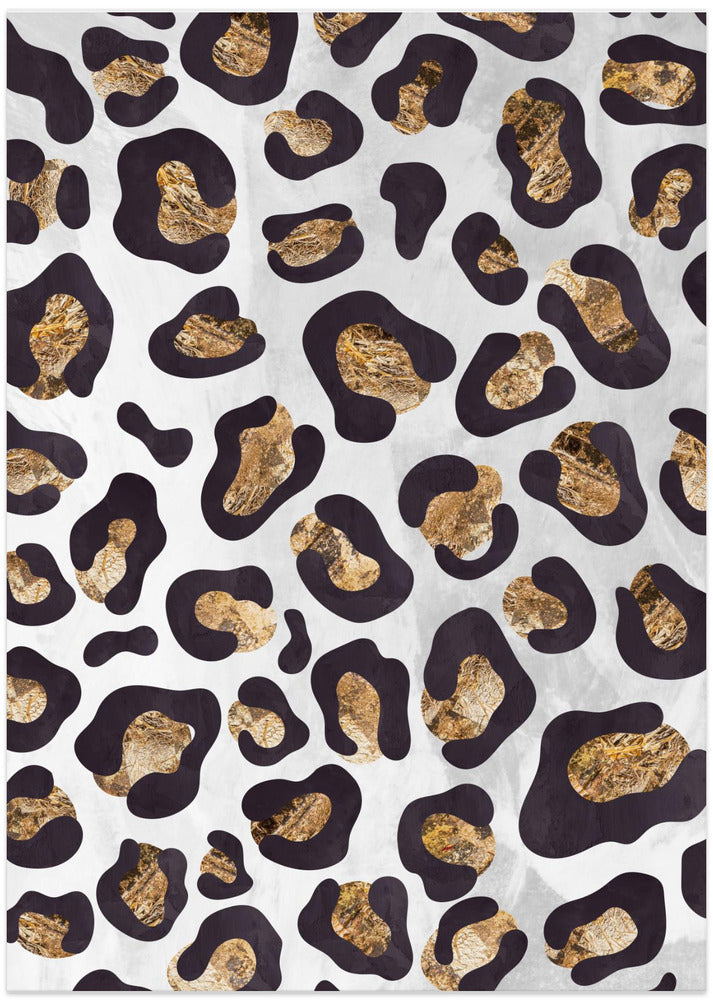 Gold Black leopard print
