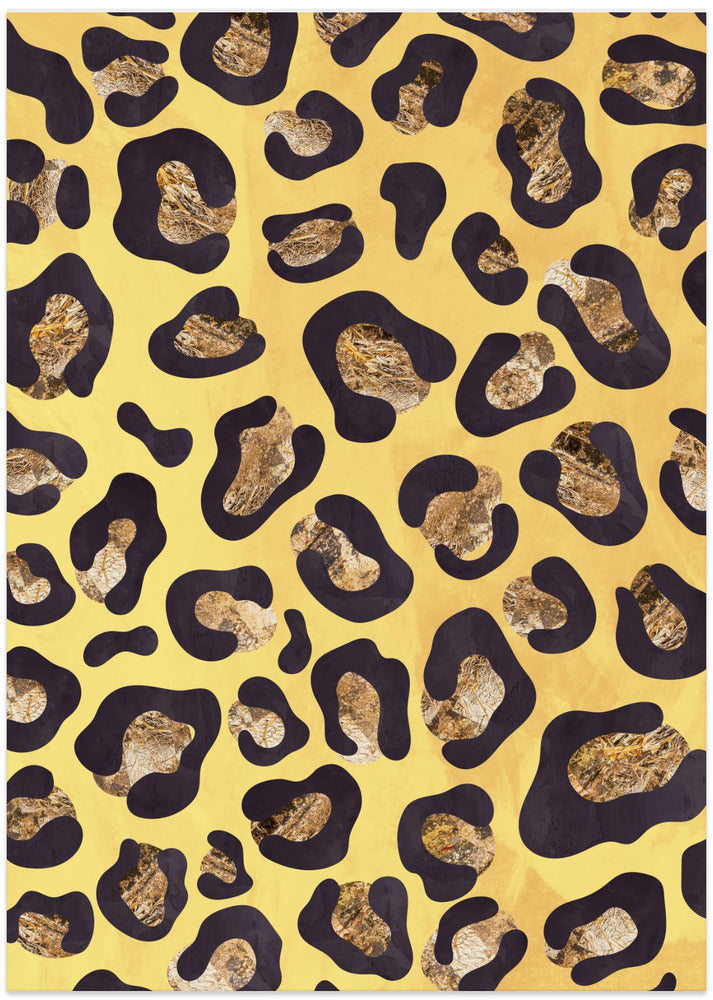 Yellow orange leopard print gold