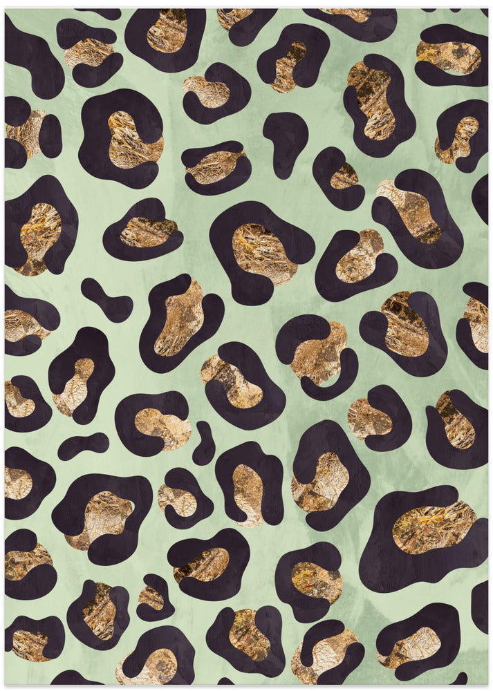 Gold leopard print green