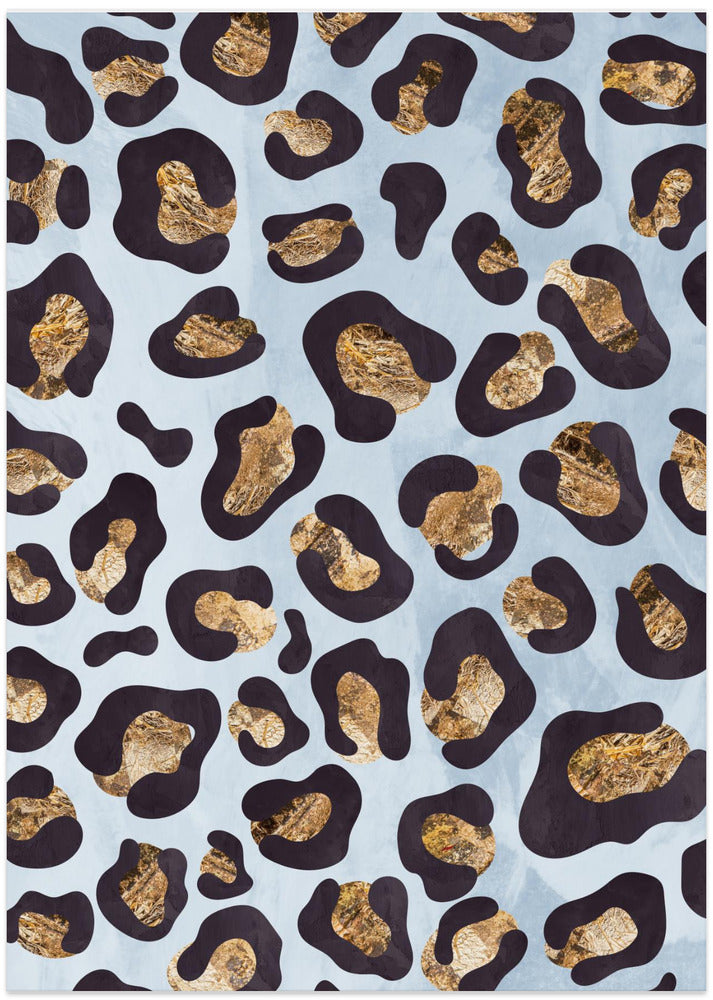 Leopard print blue gold