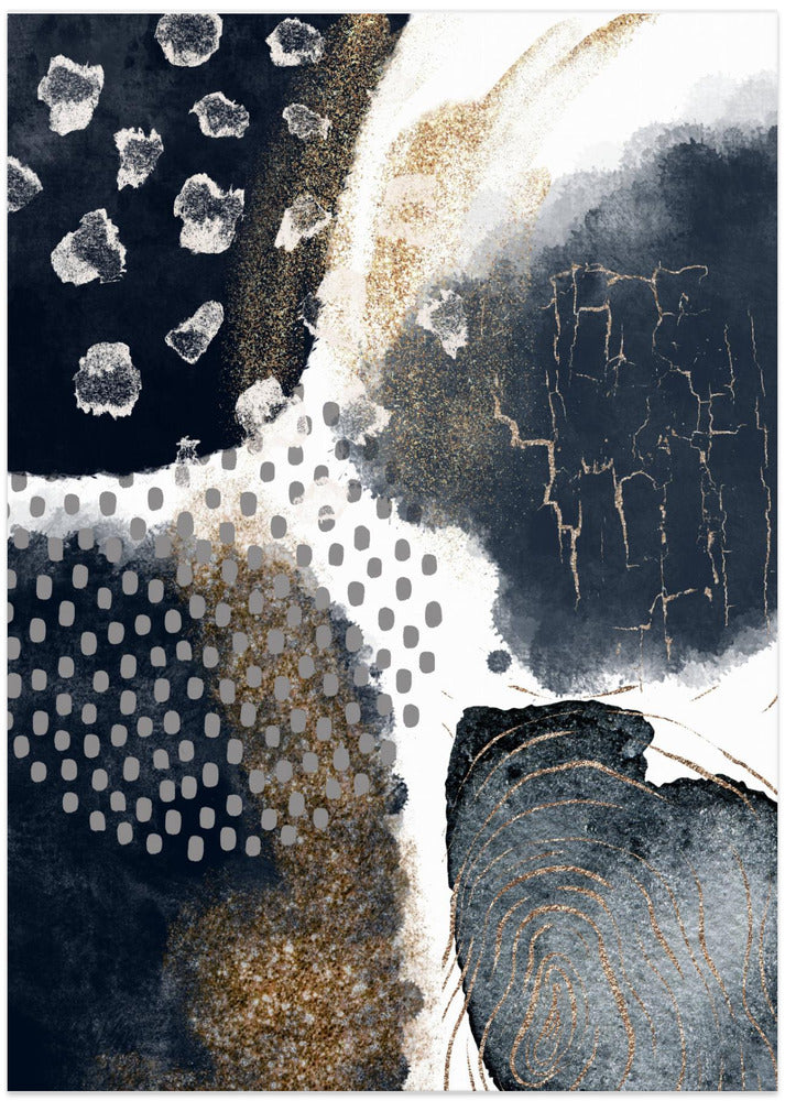 Art Prints of Abstract Black and Gold-1