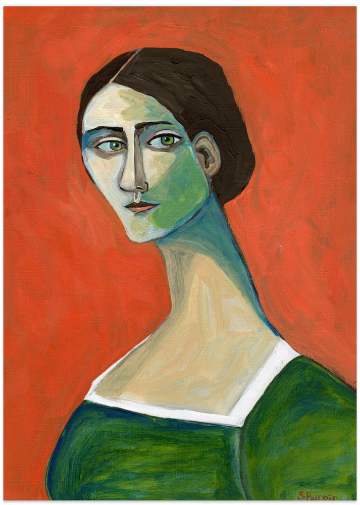 Vintage woman in green