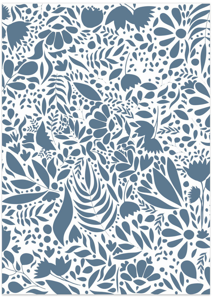 Art Prints of Scandi blue white pattern 2