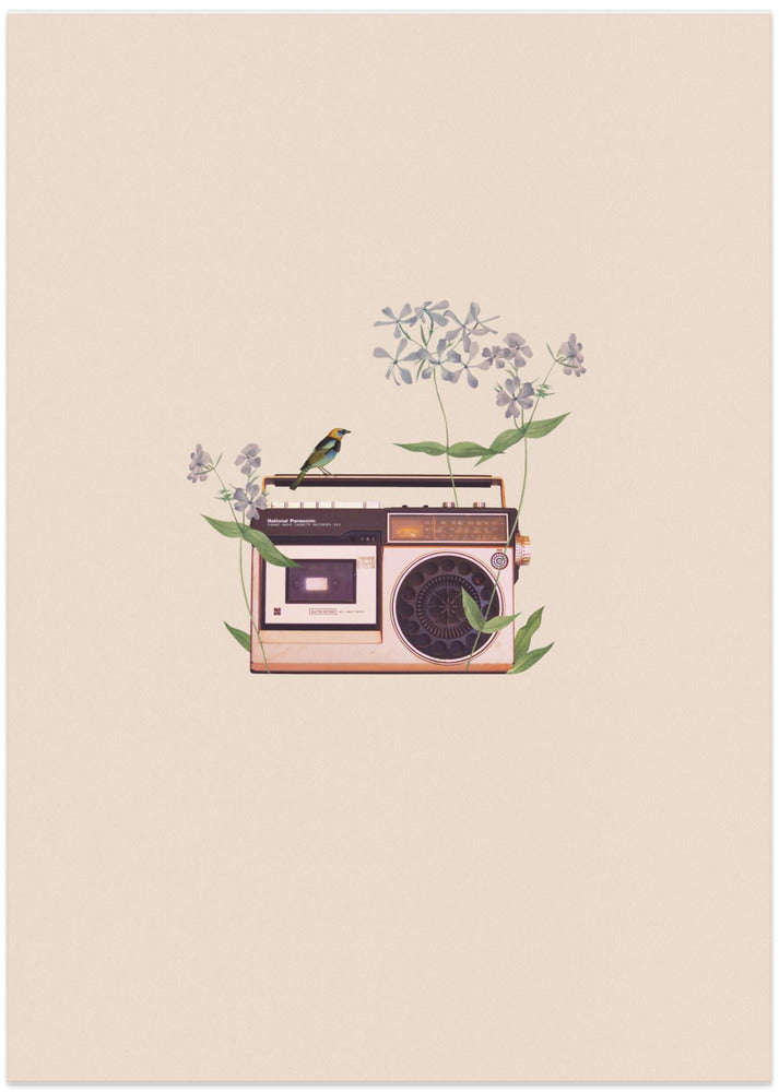 Floral vintage radio
