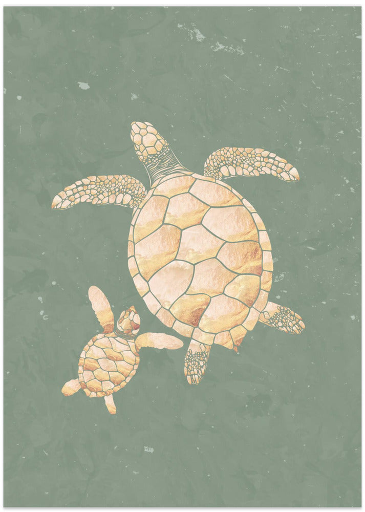Gold Sage Green Turtles