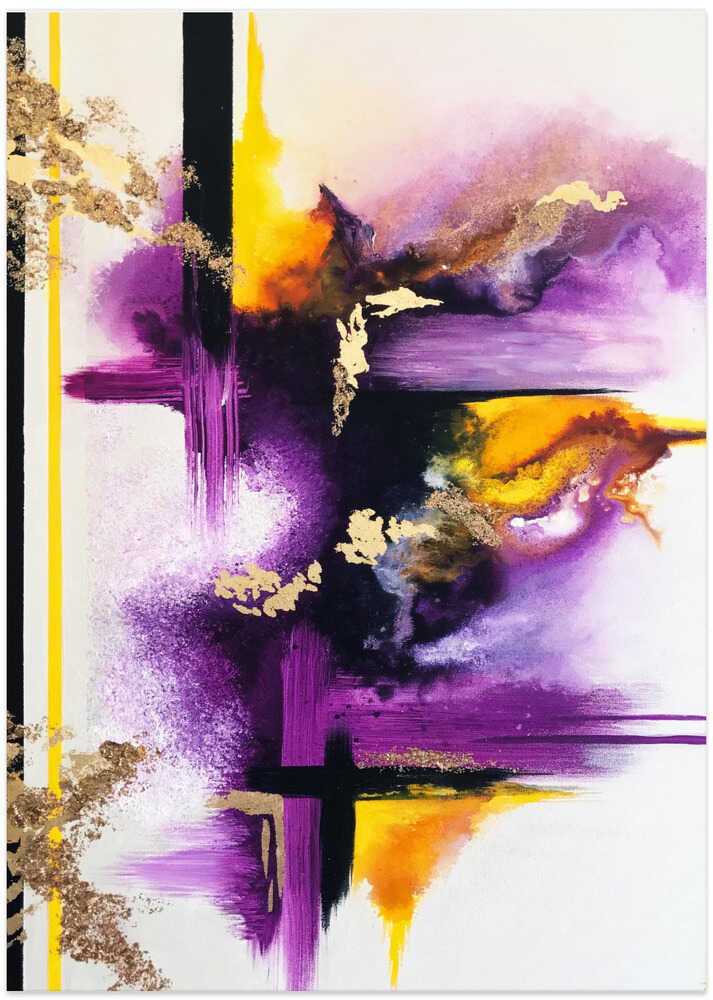 Geometric Purple and Yellow