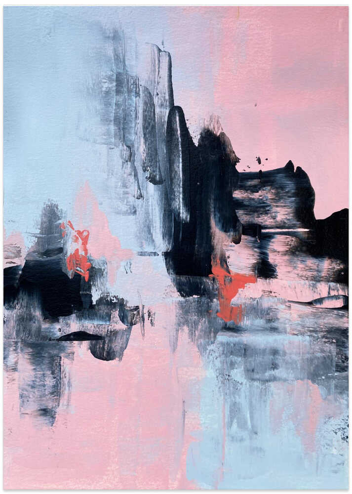 Pink and Grey Abstract 1