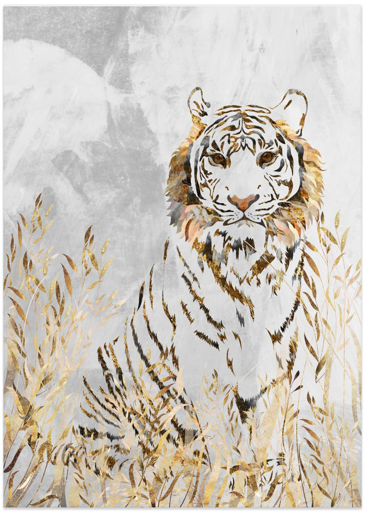 Golden Tiger in the leaves