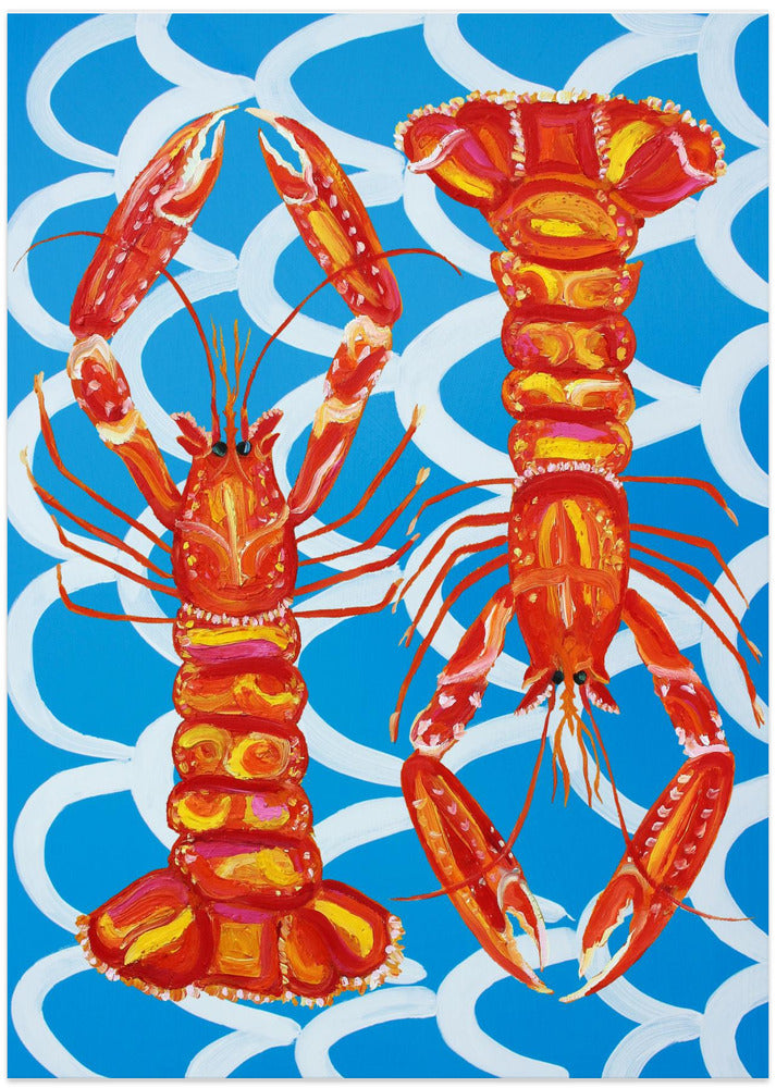 Langoustines On Blue