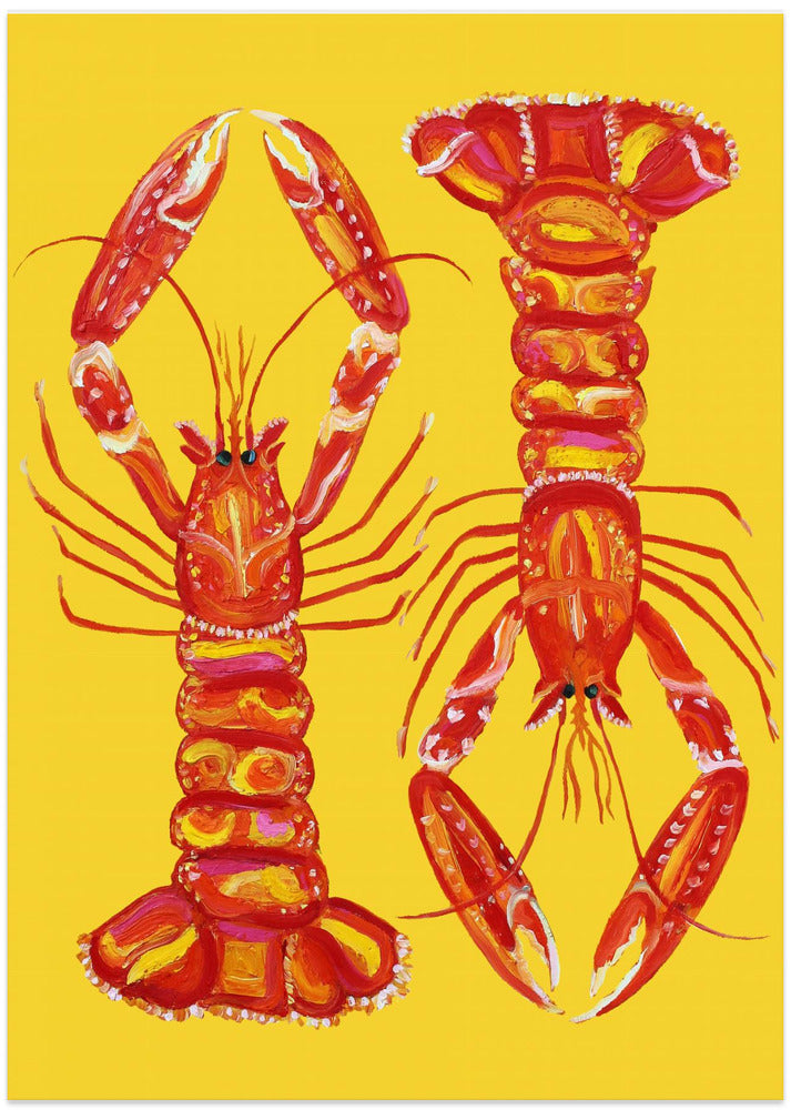 Art Prints of Langoustines On Yellow