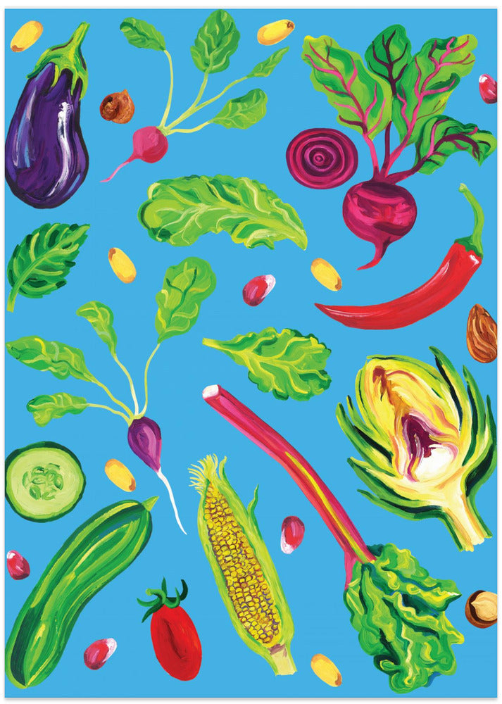 Spring Vegetables Blue
