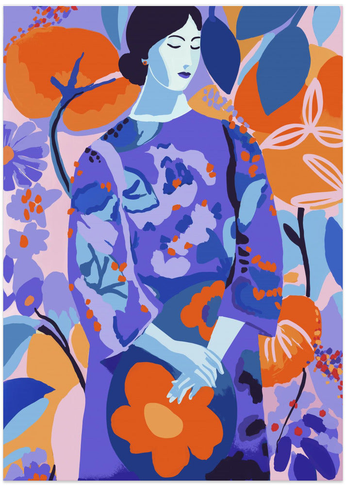 Woman In Flower Garden