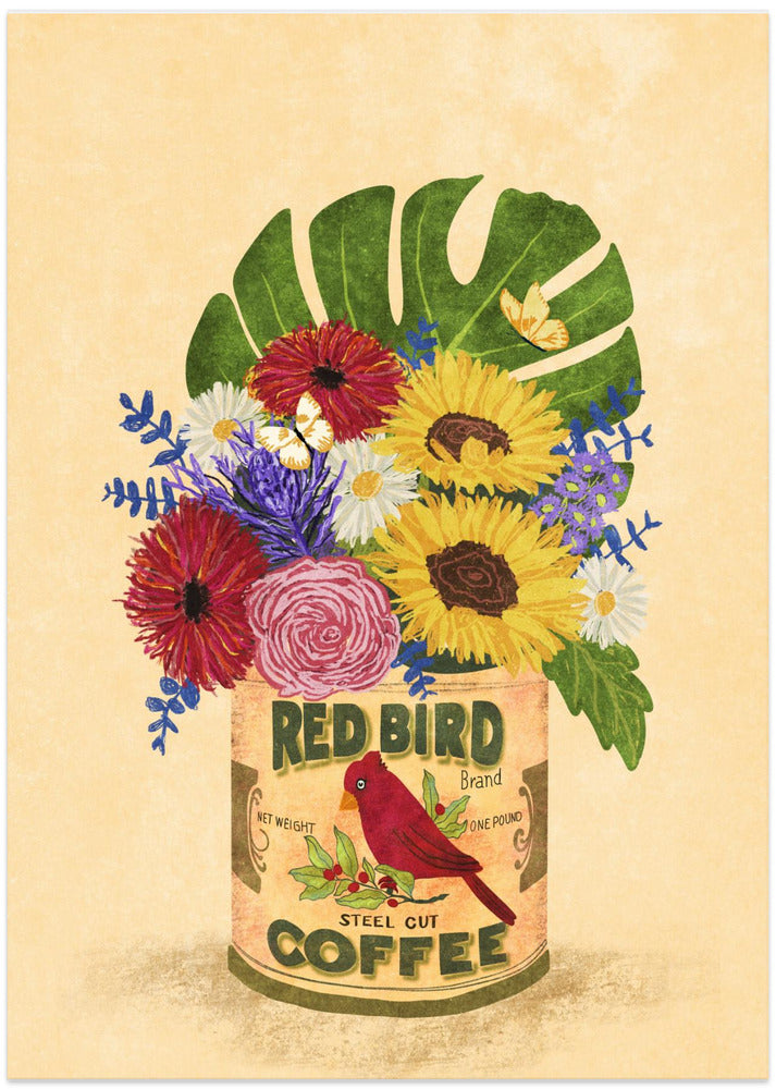 Flowers In a Vintage Coffee Can