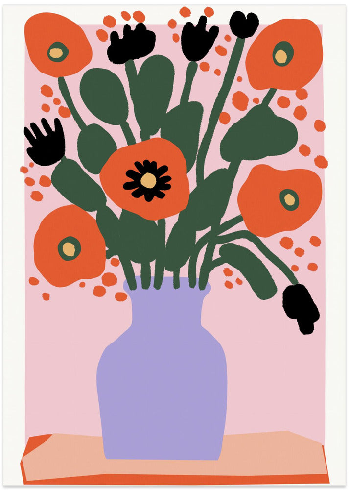 Poppy In Purple Vase