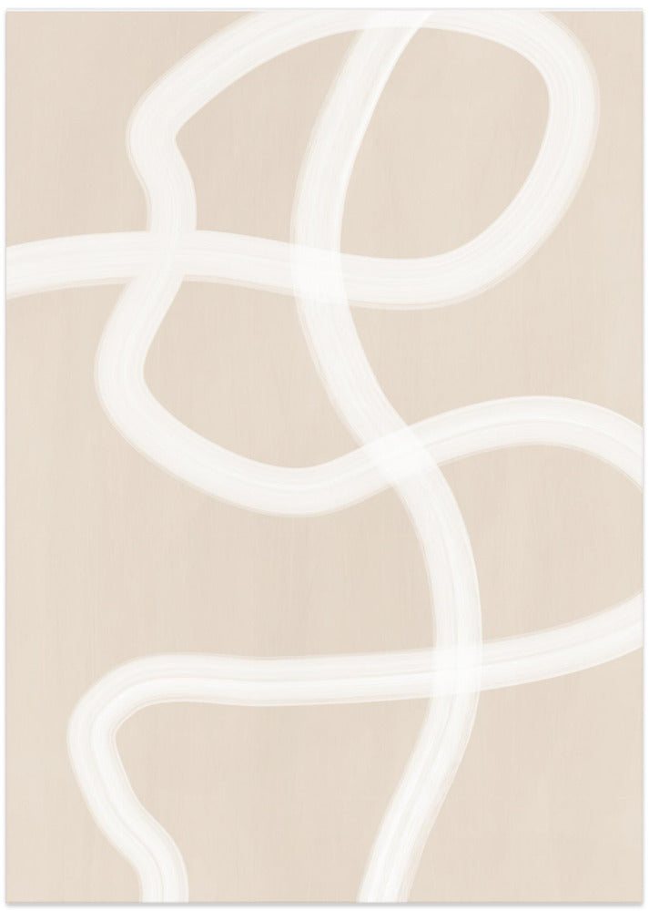 White Brush Stroke Poster