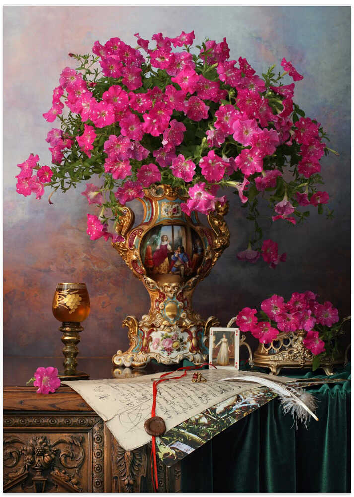 Still life with flowers in a French vase