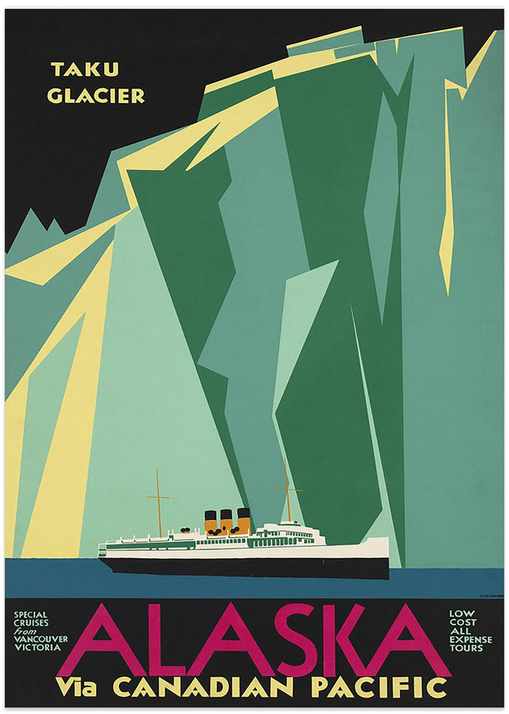 Alaska Via Canadian Pacific. Taku Glacier - No Border