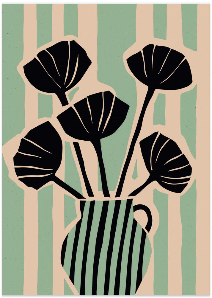 Striped Blooms Vase
