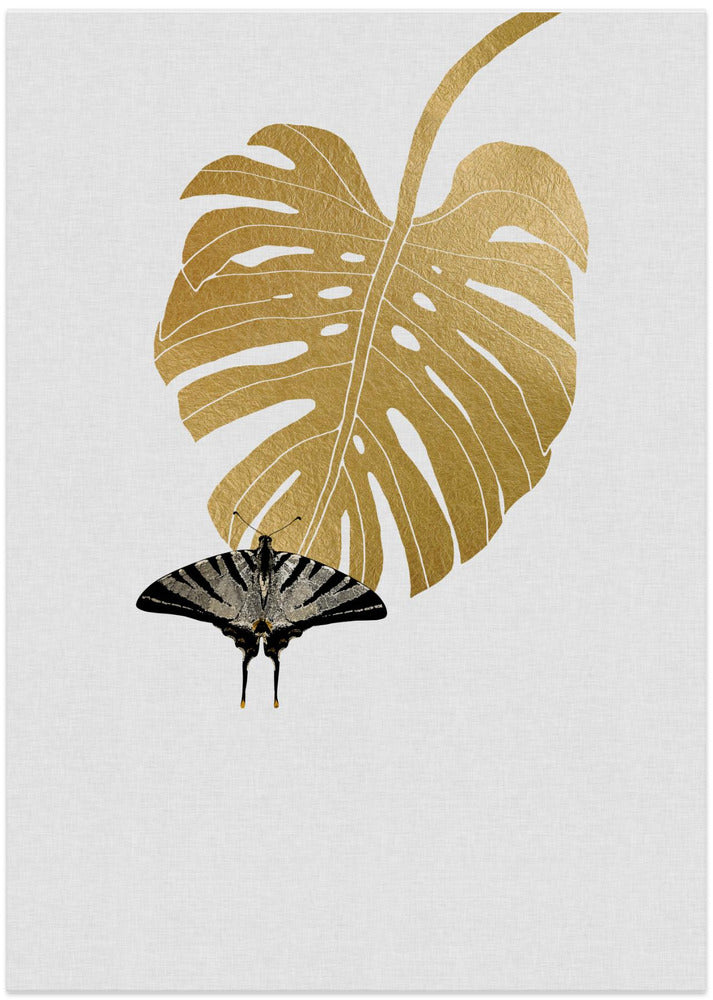 Butterfly & Monstera Leaf