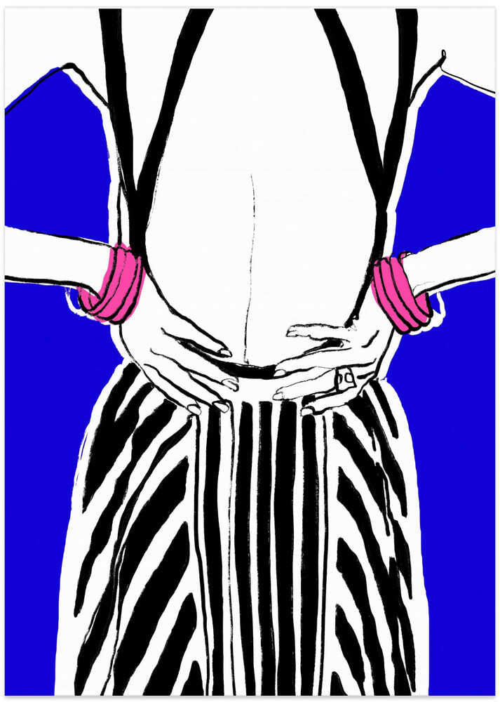 Bold Stripes, Blue Background