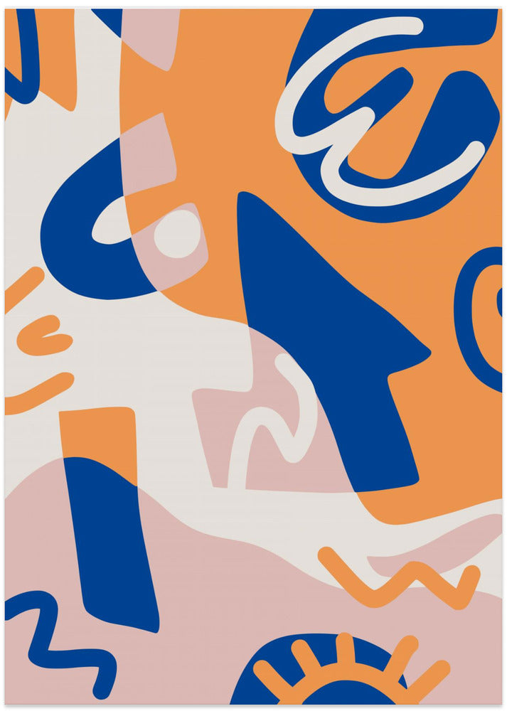 Abstract Shapes In Blue and Orange
