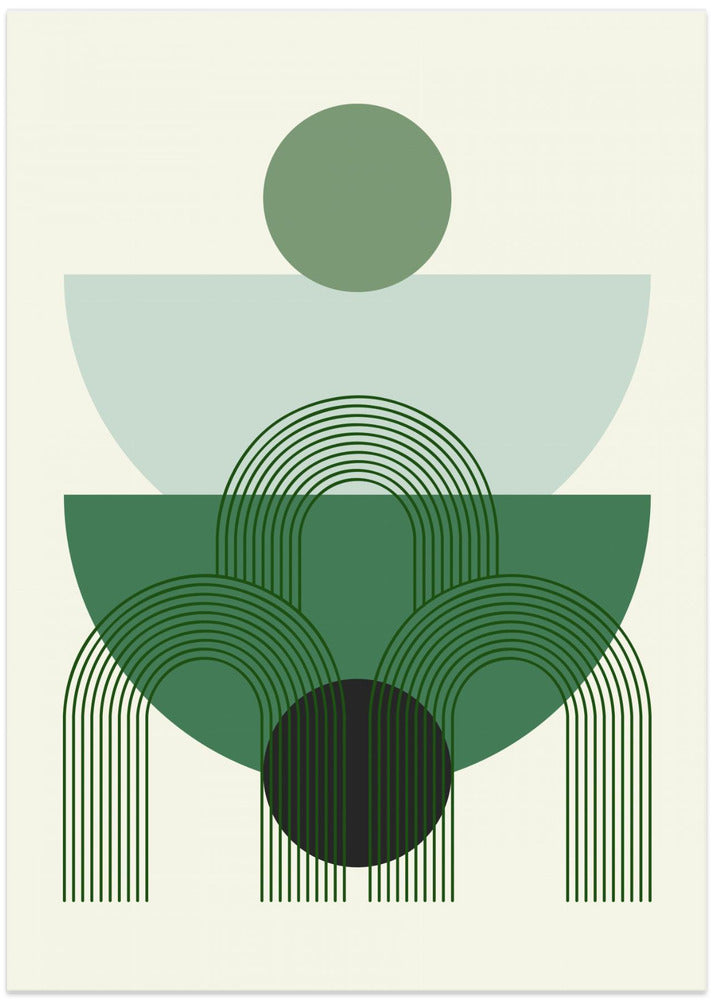 Geometric Abstract Design with Green