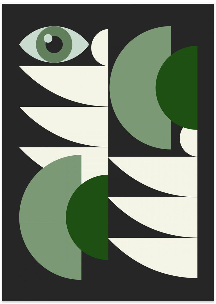 Mid Century Geometrical In Green