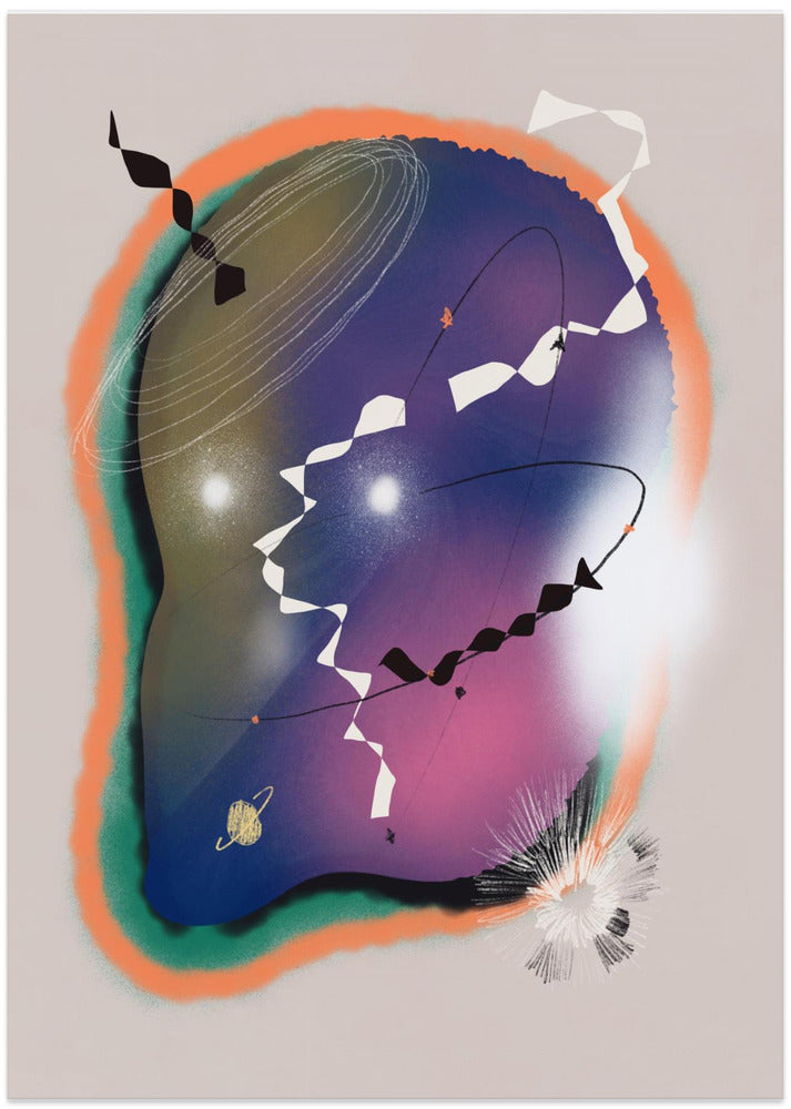 Cosmic Themes with Swirling Lines