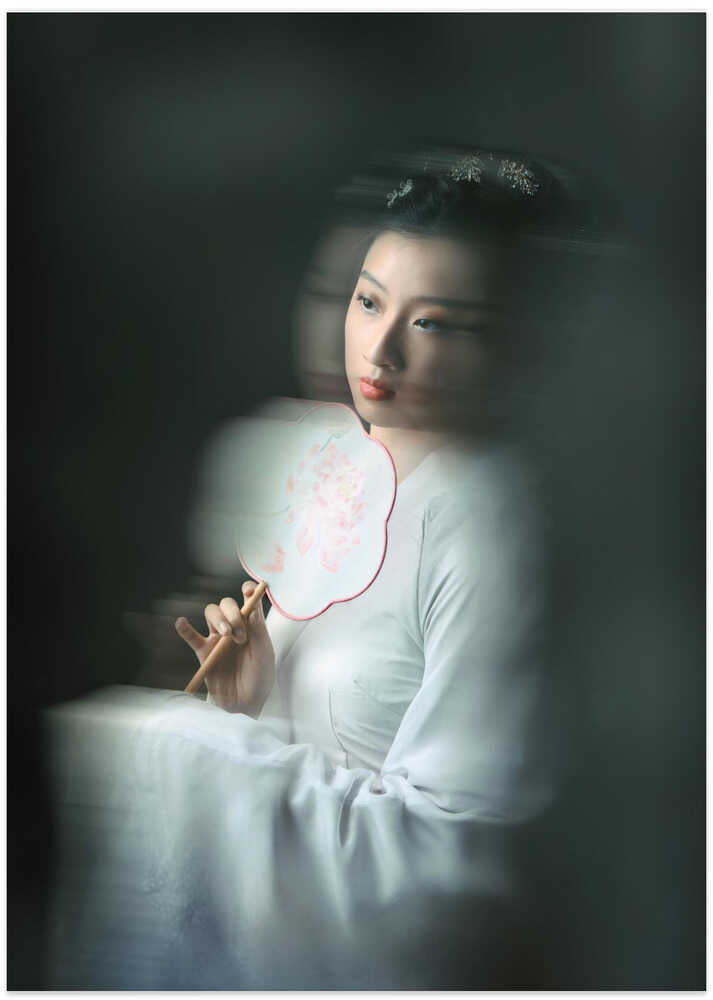 Ancient Chinese Girl with a Round Silk Fan
