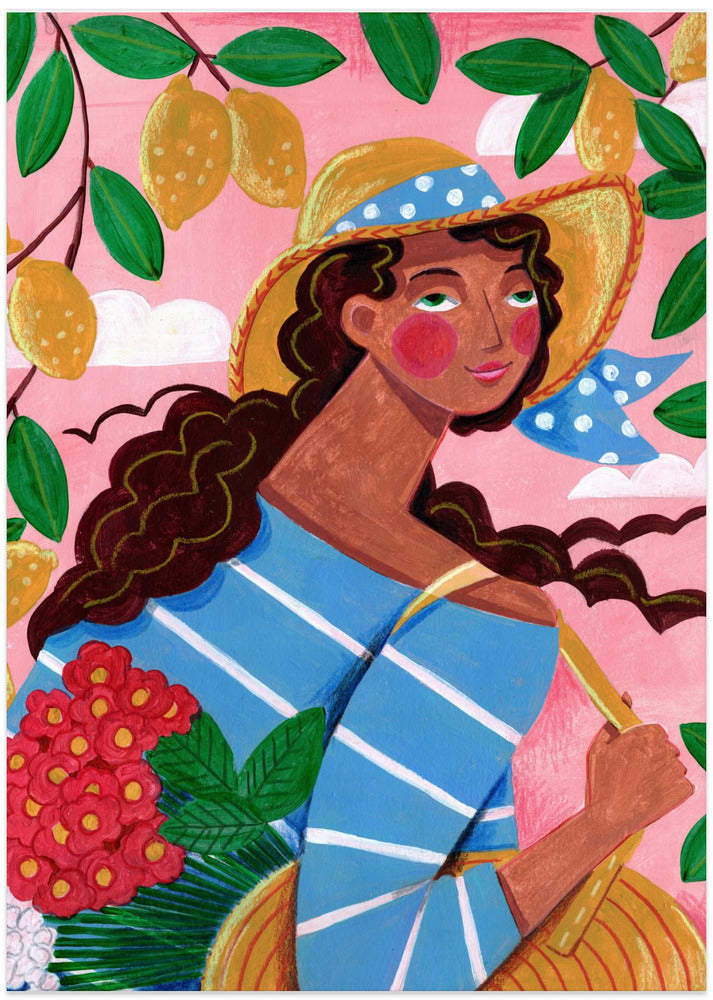 Portrait woman in Amalfi coast Italy