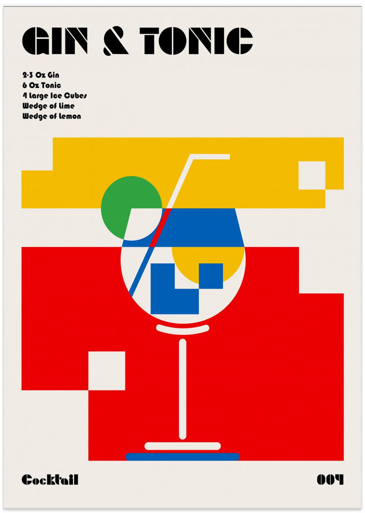 Art Prints of Gin & Tonic Bauhaus Cocktail