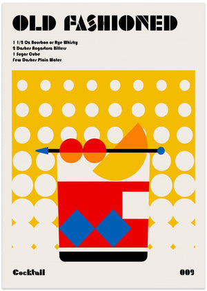 Art Prints of Old Fashioned Bauhaus Cocktail