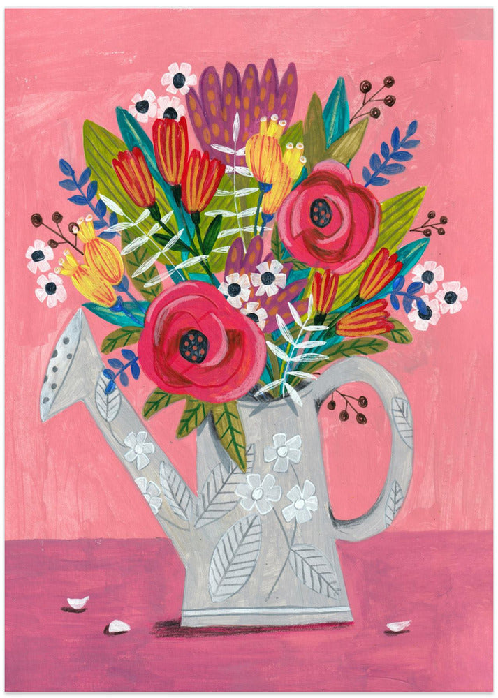 Watering Can with Flowers