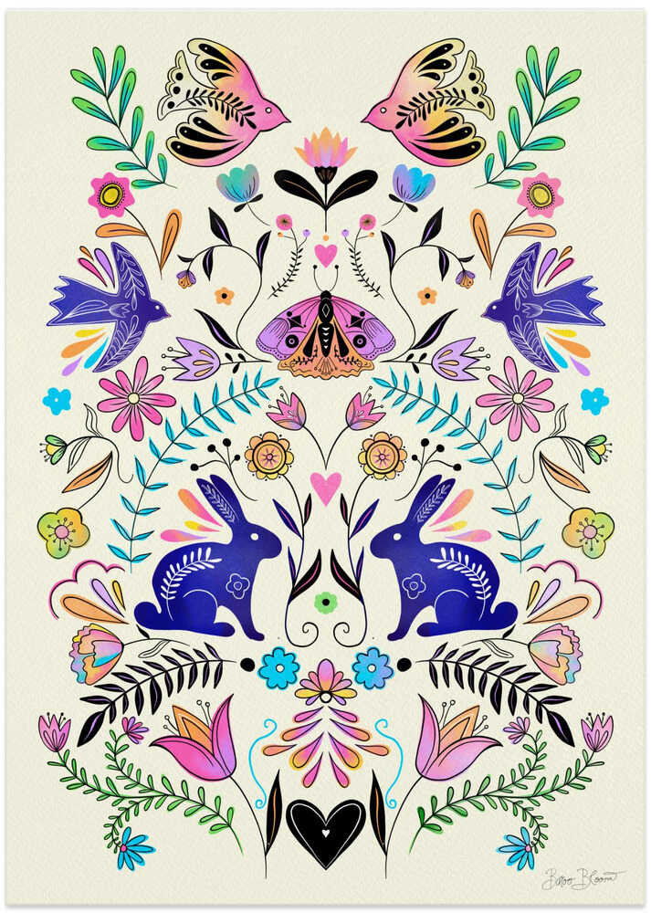 Colorful Folk Art Illustration