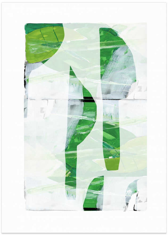 Lime Green Black Abstract No1