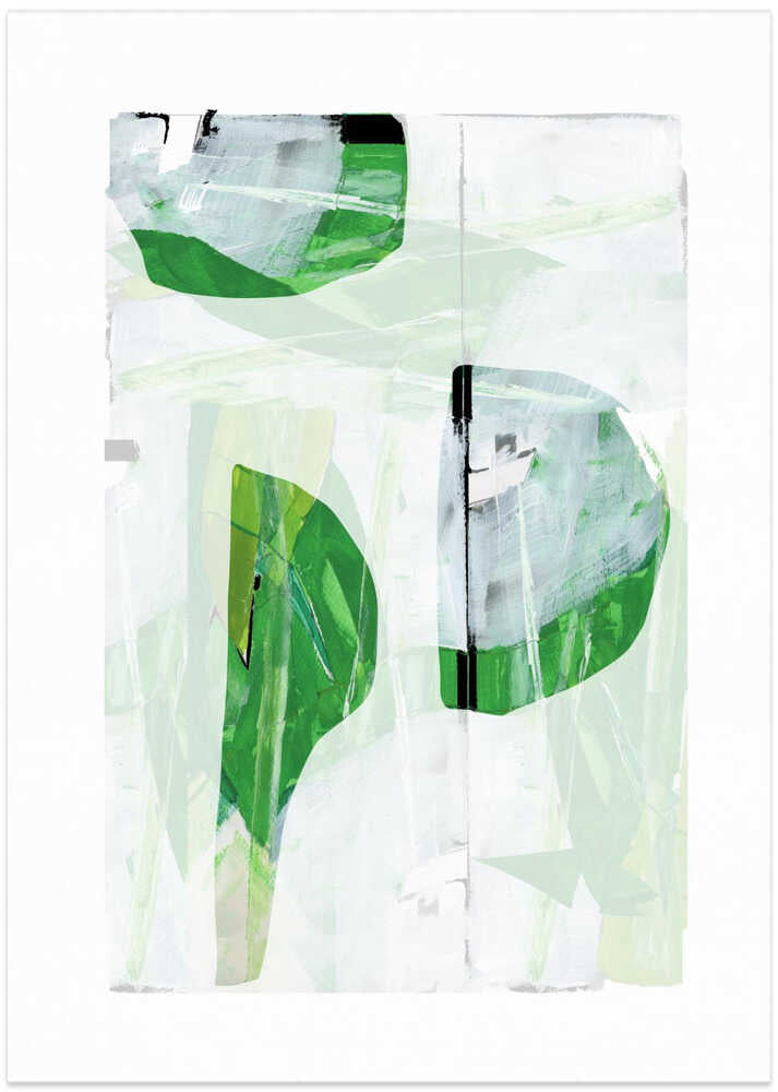 Lime Green Black Abstract No2