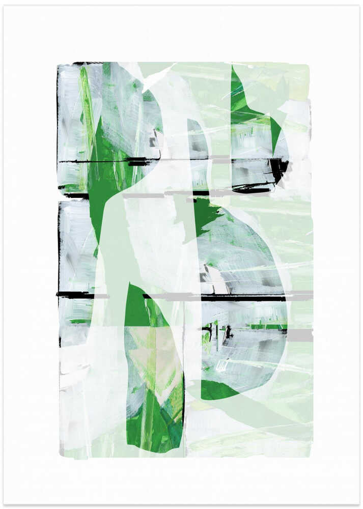 Lime Green Black Abstract No3