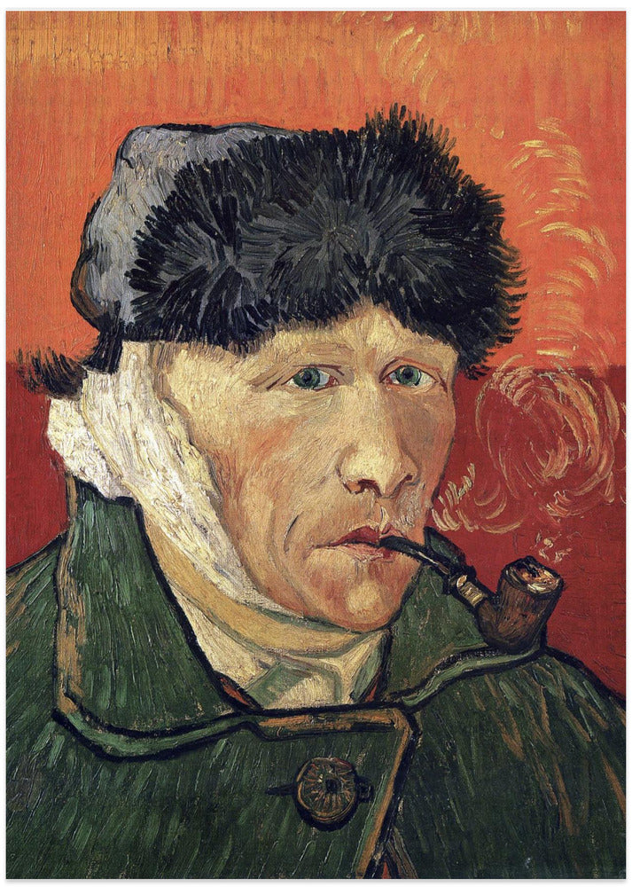 Vincent Van Gogh's Self Portrait With Bandaged Ear and Pipe (1889)