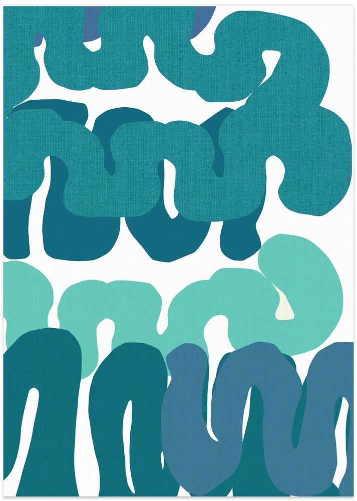 Art Prints of Blue Squiggles 3
