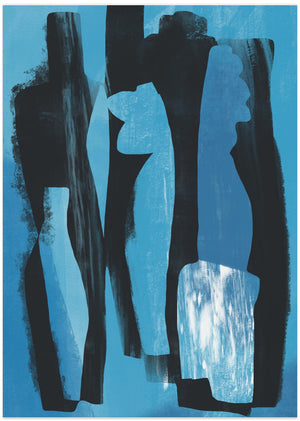 Art Prints of Stii life Vases silhouette in blue Art Print