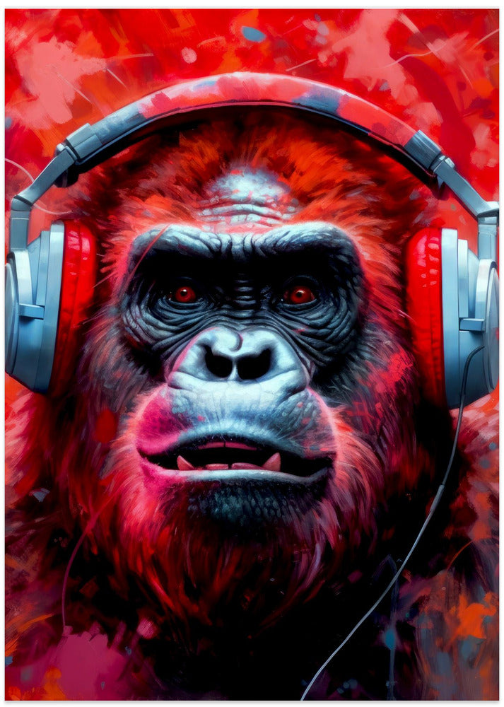 Gorilla With Headphones animal