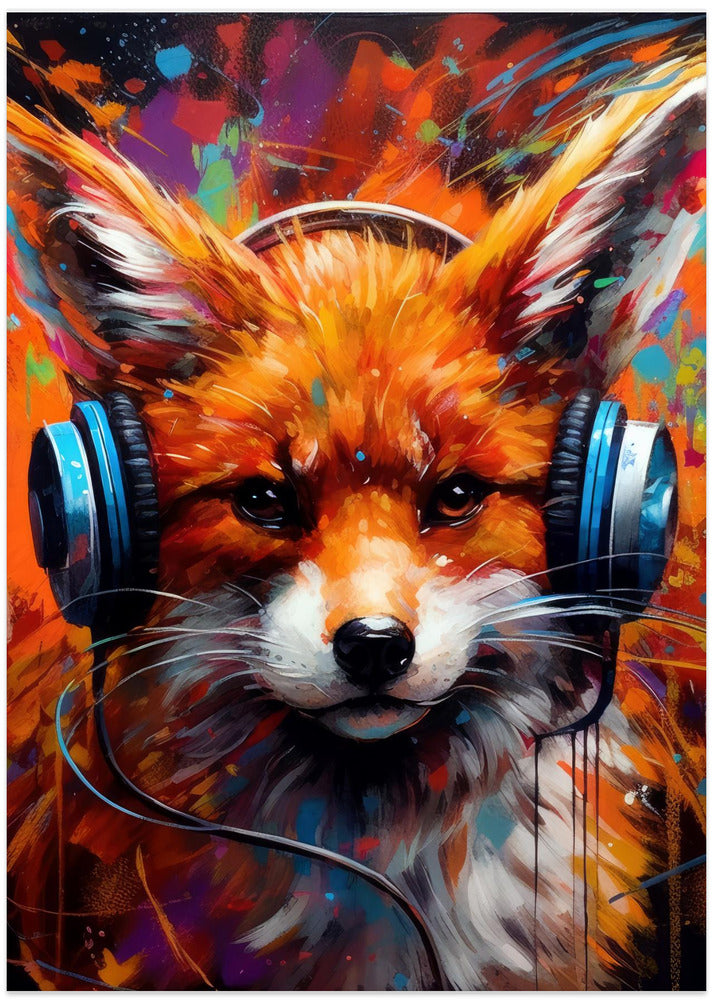 Fox With Headphones animal
