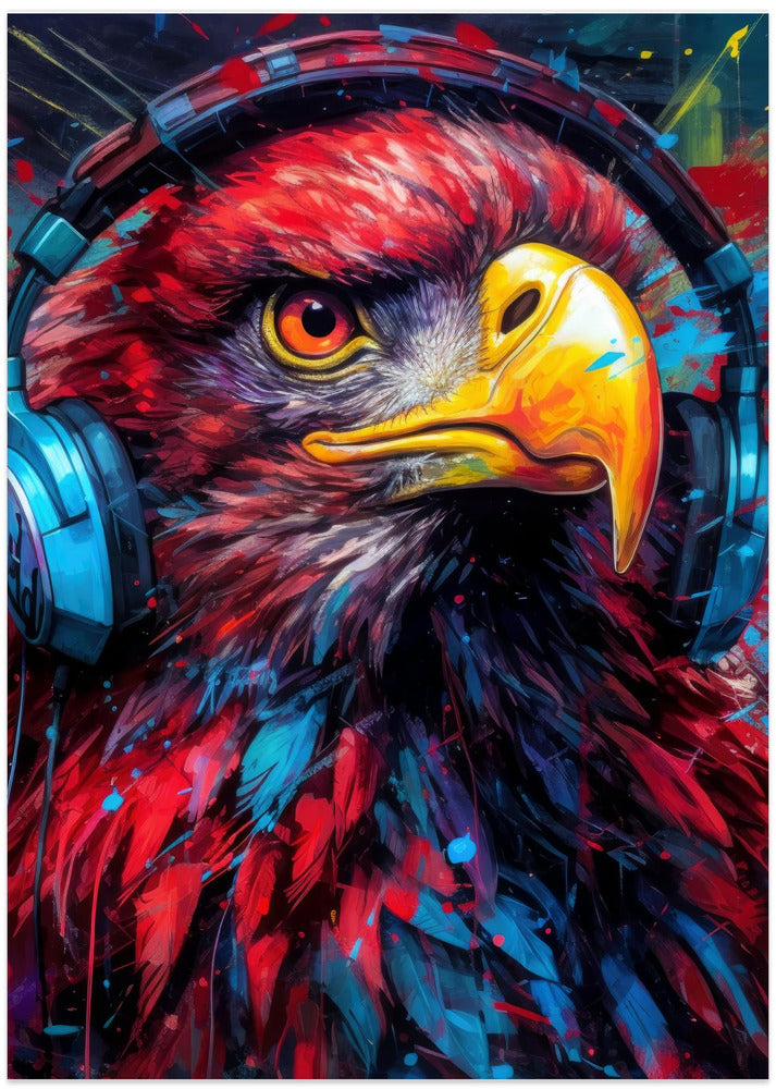 Eagle With Headphones animal