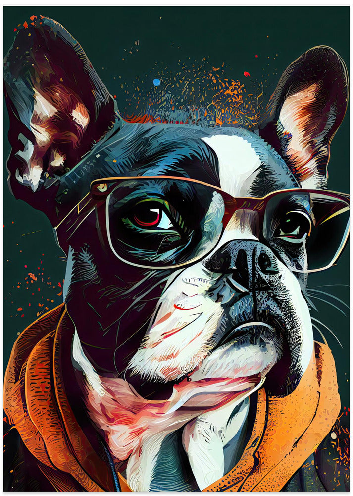 Hipster dog animal art