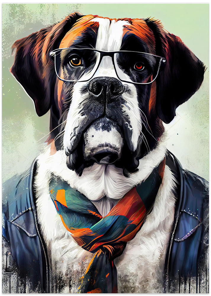 Hipster dog animal art
