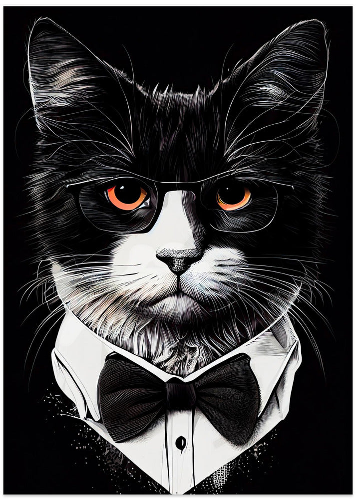 Hipster cat animal art