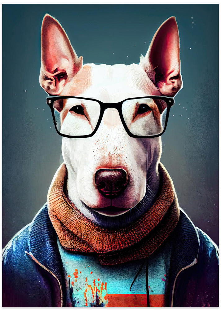 Hipster dog animal art