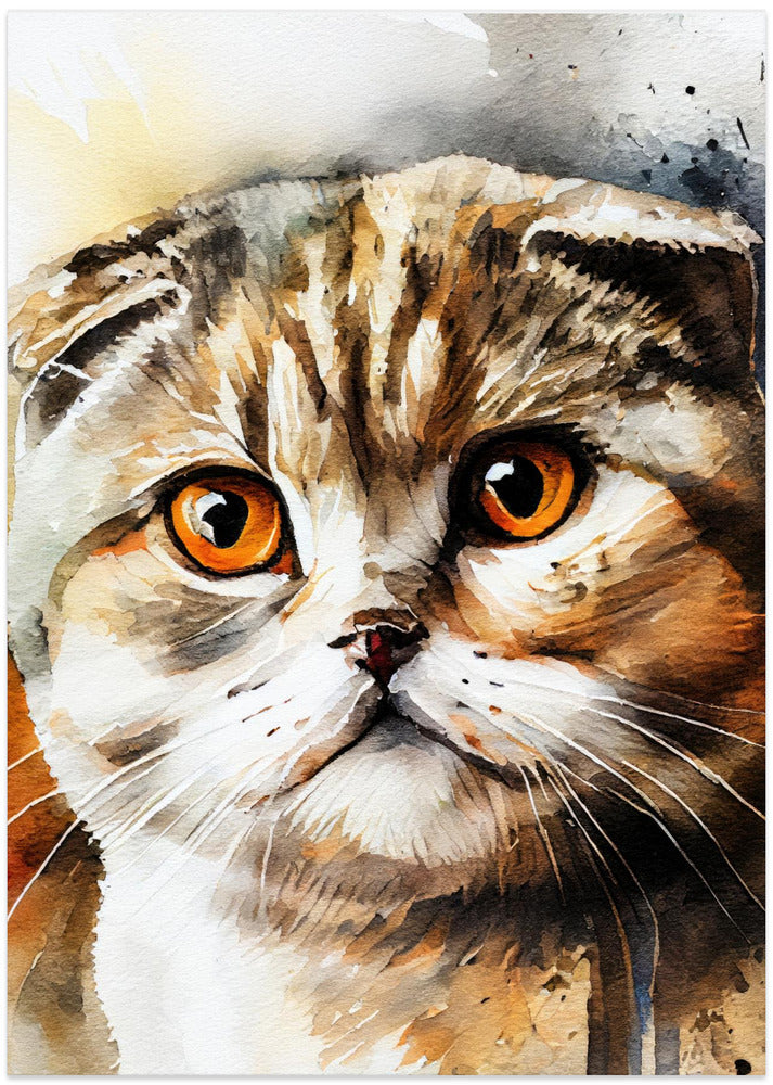 Cat watercolor painting animal