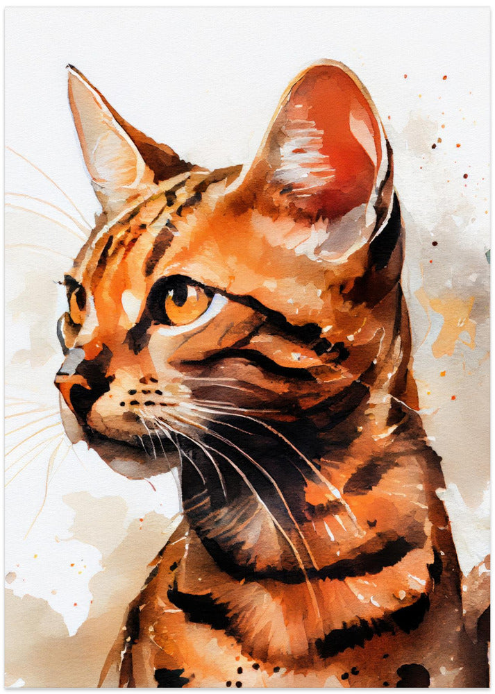 Cat watercolor painting animal